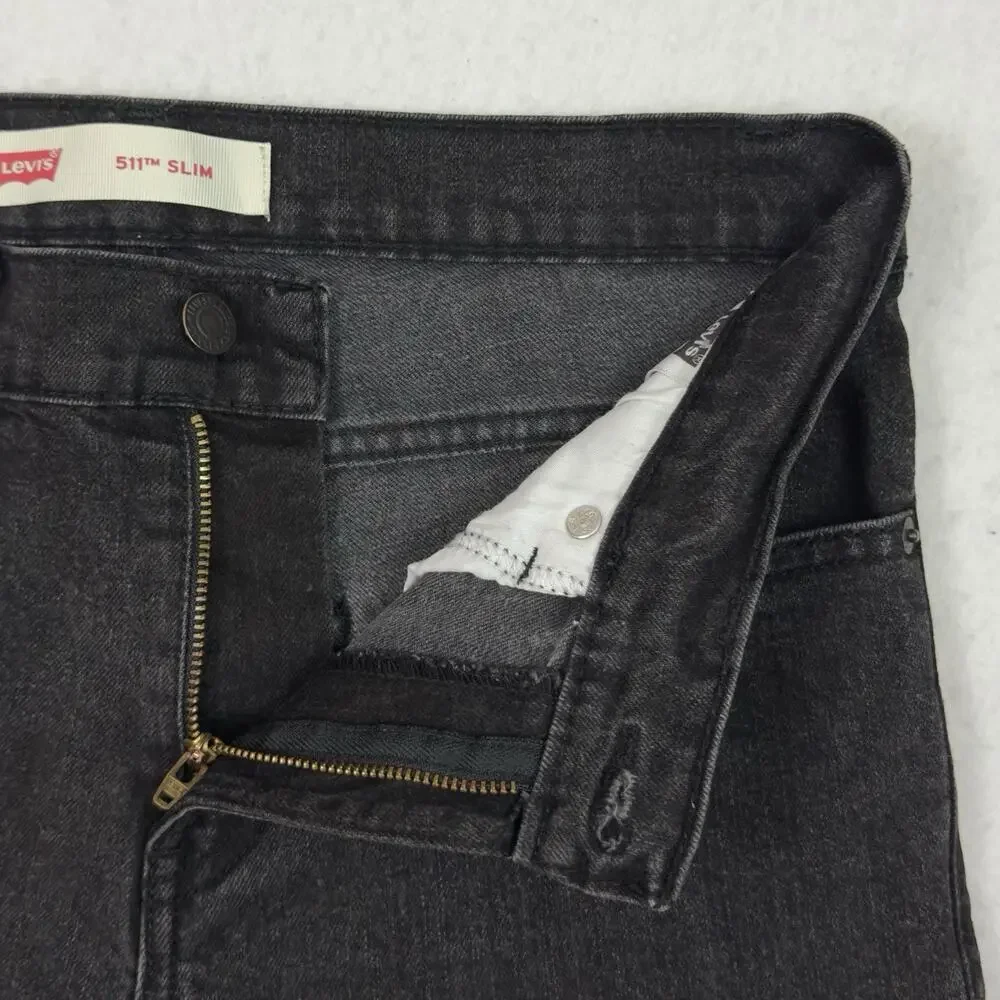 Levi’s Boys Jeans 511 Slim Stretch Denim Black Gray Wash Youth 18 Regular
